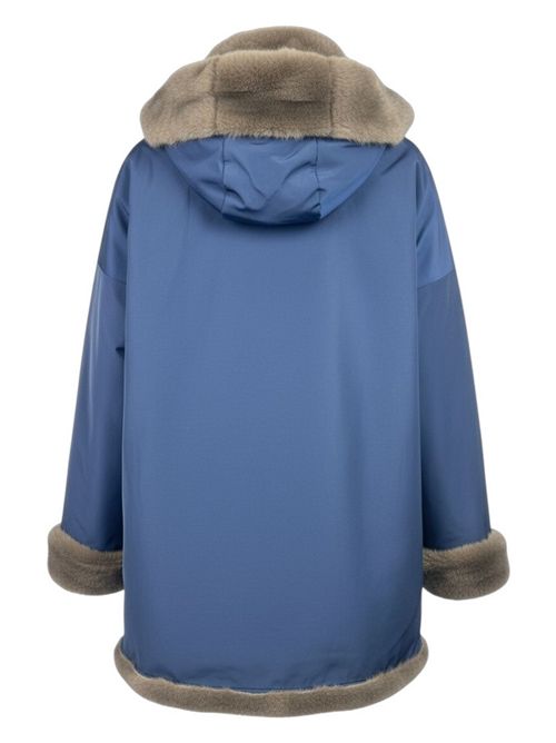 giaccone donna blu in nylon con interno in eco-pelliccia reversibile Collection Privèe? | RY8010-VIMMO1111